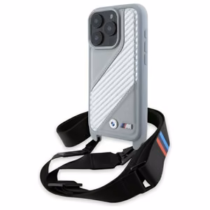 BMW M Edition oglekļa svītra un siksna viedtālruņa apvalks iPhone 16 Pro Max - pelēks