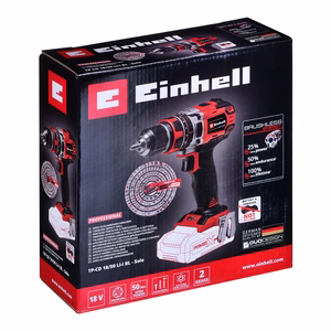 Einhell TE-CD 18/50 Li BL Solo – bezvadu bezsuku triecienurbjmašīna, melnā un sarkanā krāsā