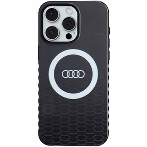 Audi IML Magnētiskais apvalks viedtālrunim iPhone 15 Pro Max ar lielu logotipu - melns