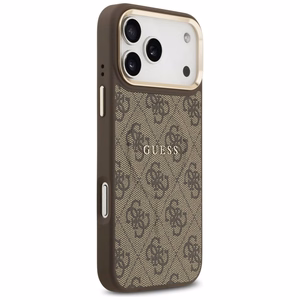 Guess Чехол для iPhone 17 Pro Max совместимый с MagSafe GUHMP17XP4MSEGCW (PU 4G W/ Classic) коричневый