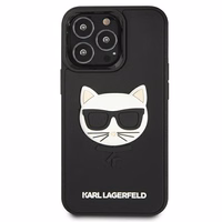 Karl Lagerfeld 3D gumijas Choupette apvalks viedtālrunim iPhone 13 Pro / iPhone 13 - melns