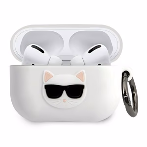 Karl Lagerfeld KLACAPSILCHWH AirPods Pro maciņš balts Silicone Choupette