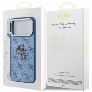 Guess 4G & Big Resin Logo maciņš iPhone 17 Pro Max / 18 Pro Max, gaiši zils