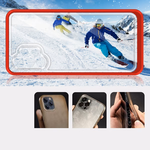 Caurspīdīgs 3in1 viedtālruņa apvalks Samsung Galaxy A32 5G rāmja gēla vāks sarkans