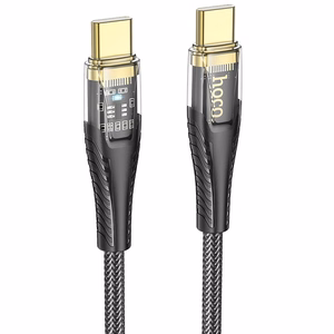 Kabelis USB-C uz USB-C Hoco 3A 60W 1,2 m U121 melns