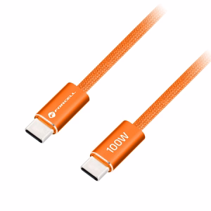 Kabelis USB C uz USB C Forcell F-Energy QC4.0 PD 5A 100W Cafule Color 1,2 m ACYH23 oranžs