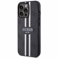 Guess GUHMP13XP4RPSK iPhone 13 Pro Max 6.7" melns/melns cietais apvalks 4G Printed Stripes MagSafe