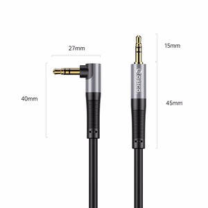 Orico AXW Mini Jack 3.5mm Male to Male Angled Audio Cable 1m - Black