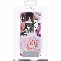 PURO Glam Geo Flowers - maciņš iPhone Xs Max (rozā Peonies)