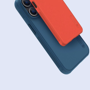 Nillkin Super Frosted Shield Pro viedtālruņa apvalks iPhone 14 Pro aizmugurējais apvalks zils
