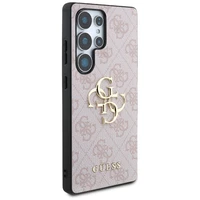 Guess Big 4G Logo Classic Logo viedtālruņa apvalks Samsung Galaxy S25 Ultra rozā