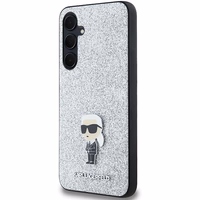 Karl Lagerfeld Fiksēts Mirdzošs Ikonik Logo Metal Pin viedtālruņa apvalks Samsung Galaxy A35 - sudraba