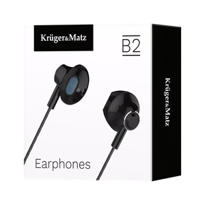 Kruger&Matz B2 ausīs ievietojamas austiņas ar mikrofonu, melnas