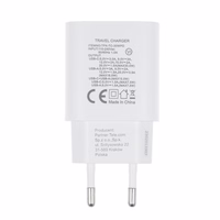 FORCELL F-ENERGY TFK-TC-30WPD ceļojuma lādētājs Type C + USB A PD QC4.0 3A 30W balts