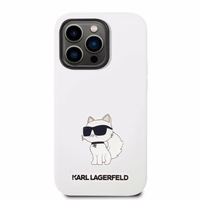 Karl Lagerfeld KLHMP14XSNCHBCH iPhone 14 Pro Max 6.7" balts silikona viedtālruņa apvalks Choupette, magnētiskais (MagSafe)