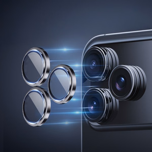 Rock Tempered stikls Pure Series Camera Lens on camera for Iphone 17 Pro/17 Pro Max (lens 3 pieces) oranžs