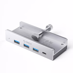 Orico MH4PC Centrmezgls ar USB-C / 3x USB-A 3.0 + 1x USB-C 3.0 - sudraba krāsā