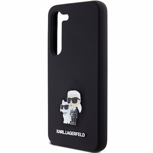 Силиконовый чехол Karl Lagerfeld Karl&Choupette Metal Pin для Samsung Galaxy S24 - чёрный
