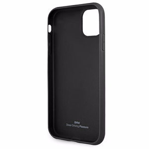 BMW ādas perforēts viedtālruņa apvalks iPhone 11 / Xr - sarkans