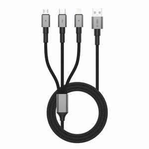 Tech-Protect UltraBoost DNA 3in1 USB-C / Micro-USB / Lightning cable 120 cm - gray
