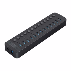 Orico CT2U3-13AB 13x USB-A 3.0 centrmezgls ar slēdžiem - melns