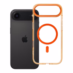 Maciņš iPhone 17 AIR Frame Clear Hybrid Mag Cover saderīgs ar MagSafe hermes oranžs
