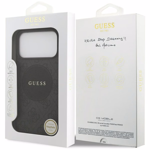 Guess 4G Circle Classic Logo MagSafe чехол для iPhone 17 Pro Max - чёрный