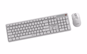 GEMBIRD KBS-WMS-01-W-CYRL bezvadu tastatura un pele, kirilica, balta