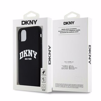 DKNY Šķidrs silikona balts drukāts logotips magnētiskais viedtālruņa apvalks iPhone 11/Xr - melns