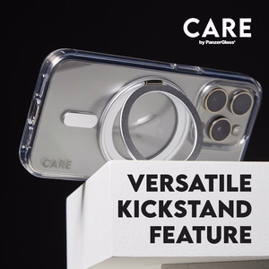 CARE by PanzerGlass Funkcionālais viedtālruņa apvalks ar statīvu iPhone 16 Pro Max 6.9" sudraba/sudraba Magnētiskais 1328