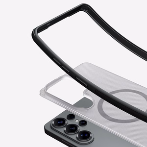 Nillkin Super Frosted Shield Pro magnētiskais MagSafe saderīgs maciņš priekš Samsung Galaxy S26 Ultra caurspīdīgi melns