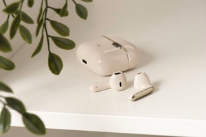 ART bezvadu austiņas Bluetooth TWS ar dokstaciju Type C AP-TW-B4W balta