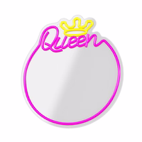 Neon MIRROR LED QUEEN warm balts rozā FMNE04 Forever Light