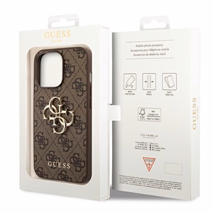 Guess GUHCP14X4GMGBR iPhone 14 Pro Max 6,7 ciets apvalks 4G Big Metal Logo - brūns