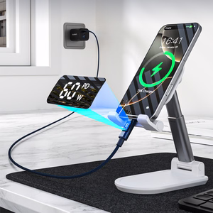 Choetech XCC-1068 PD 60W USB-C - USB-C kabelis ar displeju 1.2 m - zils