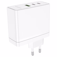 Borofone sienas lādētājs BN11 Imperial - USB + 2xType C - QC 3.0 PD 100W balts