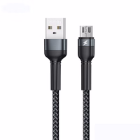 USB kabelis Remax RC-124m USB-A uz MicroUSB 1.0m melns