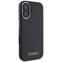 Karl Lagerfeld FW Metal Plate Magnētiskais iPhone 16 Plus viedtālruņa apvalks - melns