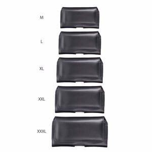 ROYAL universal horizontal leather belt holster size L for IPHONE 12 / 12 PRO / 13 / 13 PRO / 14 / 14 PRO / SAMSUNG S10 / S20 / S21 / A40 / HUAWEI P8 LITE / P30 / P40 / P9 LITE black