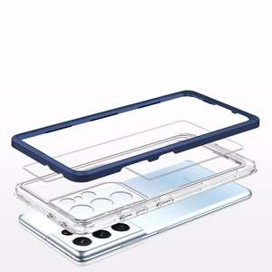 Clear 3in1 viedtālruņa apvalks Samsung Galaxy S23 Ultra silikona apvalks ar rāmi zils