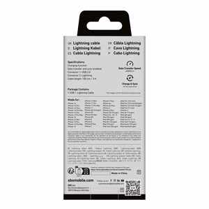 SBS TECABLEUSBIP589W USB-A - Lightning Cable - White