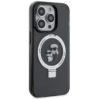 Karl Lagerfeld KLHMP15XHMRSKCK iPhone 15 Pro Max 6.7" melns ar statīvu Viedtālruņa apvalks Karl&Choupette MagSafe