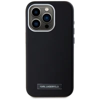 Karl Lagerfeld FW Metal Plate Magnētiskais iPhone 15 Pro Max viedtālruņa apvalks - melns