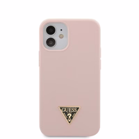 Guess GUHCP12SLSTMLP iPhone 12 mini 5.4" gaiši rozā/gaiši rozā cietais apvalks Silikona trīsstūra logotips