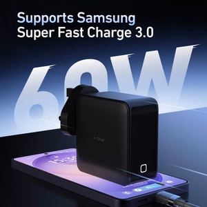 Ceļojumu lādētājs X-ONE ChargeGo GaN 65W ar ievelkamu kabeli un USB C pieslēgvietu – melns