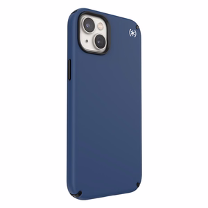 Speck Presidio2 Pro vāciņš ierīcei iPhone 15 Plus / 14 Plus, ar Microban pretmikrobu aizsardzību, “Coastal Blue / Black / White” krāsu kombinācija