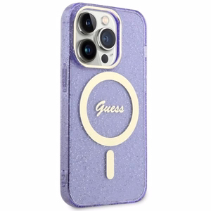 Guess GUHMP14LHCMCGU iPhone 14 Pro 6.1" violets/violets cietais apvalks Spīdumi Zelts MagSafe
