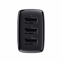 Baseus lādētājs Compact 3 x USB melns 17w