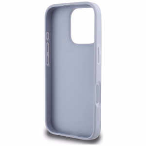 Guess Hot Stamp 4G Pattern Triangle Metal Logo viedtālruņa apvalks iPhone 16 Pro - violets