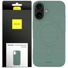 Spacecase Maciņš Silicone Magnetic Case iPhone 16 tumši zaļš